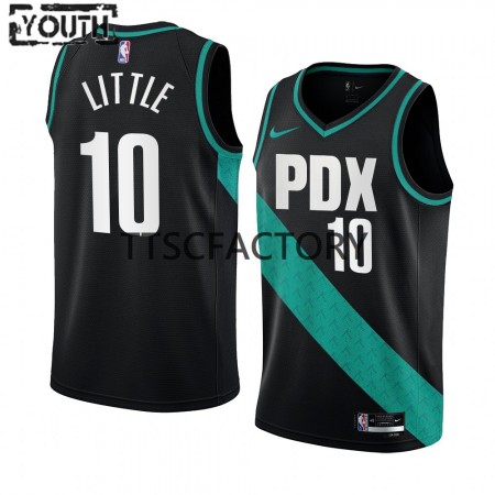 NBA Børn Trøje Portland Trail Blazers Nassir Little 10 Nike 2022-23 City Edition Sort Swingman NBA Børn Trøje Portland Trail Blazers Nassir Little 10 Nike 2022-23 City Edition Sort Swingman